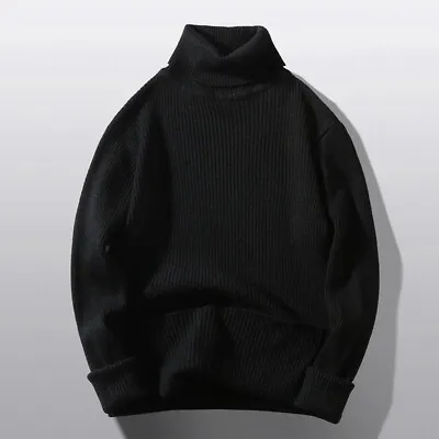 Mens Plain Turtleneck Knitted Sweater Pullover/Winter Warm Jumper Knitwear Tops • $20.30