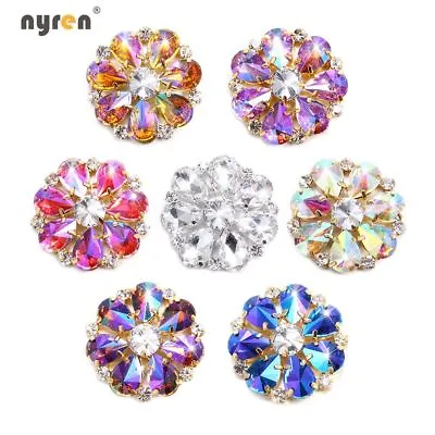 Big Rhinestone Metal Charms Multi Color 18mm Ginger Snap Button For Snap Jewelry • $4.90