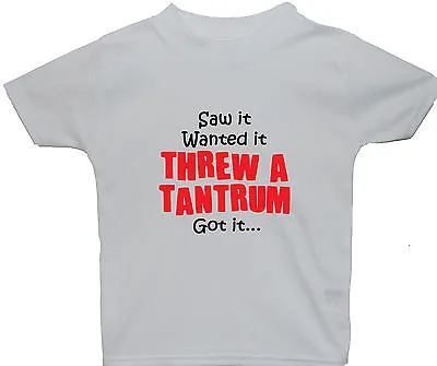 £9.49 • Buy Tantrum Baby Children's Short Sleeve T-Shirt Top NB-6yrs Gift Boy Girl Funny