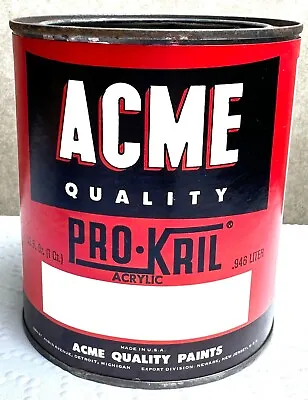 Vintage Acme Pro Quality PROKRAIL Acrylic Paint Can Mid Century Paint Can DC • $26.50