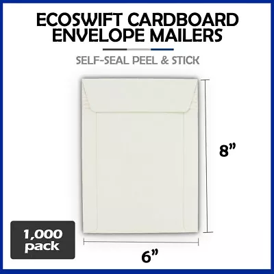 1000 - 6x8  EcoSwift  Brand Self Seal Cardboard CD/DVD Envelope Mailers 6  X 8  • $148.98