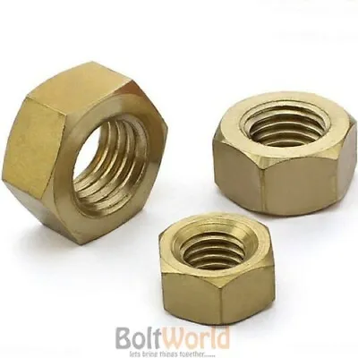 Solid Brass Metric Hex Hexagon Full Nuts For Bolts & Screws M2 To M20 Din 934 • £4.83