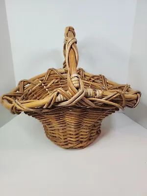 £44.65 • Buy Large Vintage Woven Wicker Wooden Egg Basket
