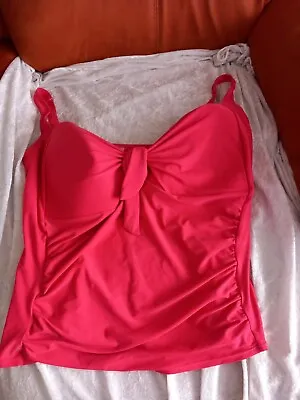 Ladies Reddy Pink Tankini Top From Beach To Beach Size 30 • £3