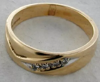 10k Yellow Gold Ring Set With Four Diamonds • $428.28