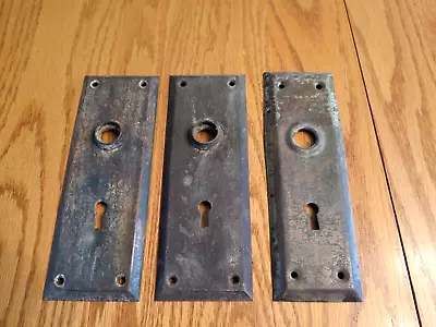 Lot Of 3 Antique Vintage Door Escutcheon Brass Plates Keyhole Cover  2 Styles • $14.95