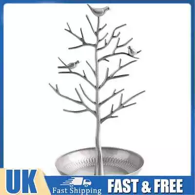£11.49 • Buy Bird Tree Stand Jewelry Earring Necklace Rack Holder Display (Silver)