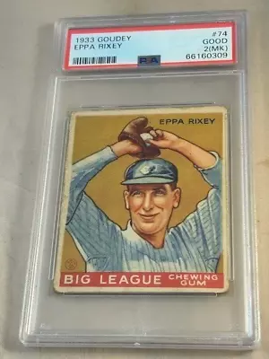 1933 Goudey #74 Eppa Rixey Cincinnati Reds Psa Good 2 (mk) Baseball Card. • $135