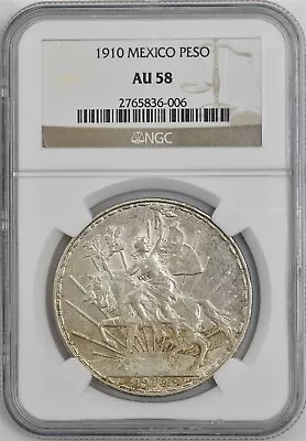 1910 Mexico Peso AU58 NGC 946712-5 • $107.50