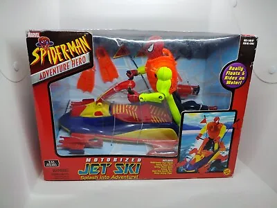 2001 Marvel Spider-Man Adventure Hero Jet Ski Motorized Figure Toy Biz Rare • $70.40