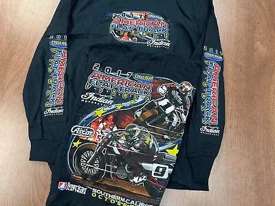 2017 American Flat Track Finals Xl Longsleeve Shirt Indian Motorcycle Black Nos • $15