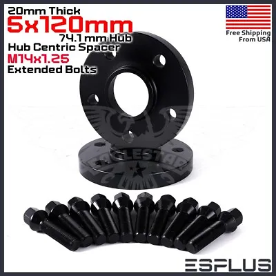 [2] 20mm Thick BMW X5/X6 5x120mm CB 74.1 Wheel Spacer Kit Extended Bolt Included • $64.99