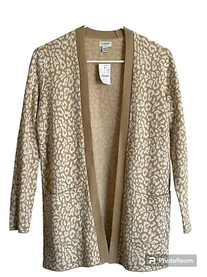 J. Crew Leopard Print Open Cardigan Sweater Size XS Petite New With Tags • $49