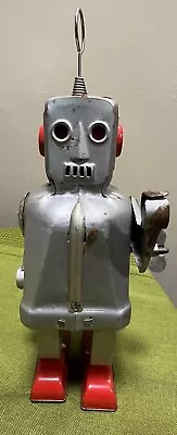 Vintage 1950’s Yoshiya Japan Sparky Robot Tin Plate Wind Up Working • $105.50