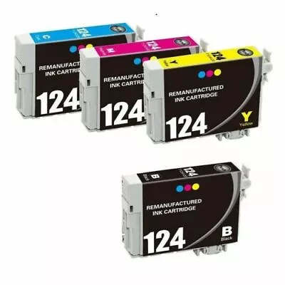 124 Ink Black & Color Cartridges For Epson WorkForce 320 323 325 435 NX127 NX430 • $12.89