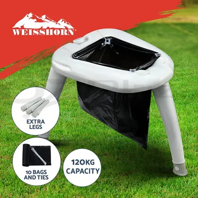 Weisshorn Portable Folding Camping Toilet Outdoor Caravan Travel Plastic Bag • $45.95