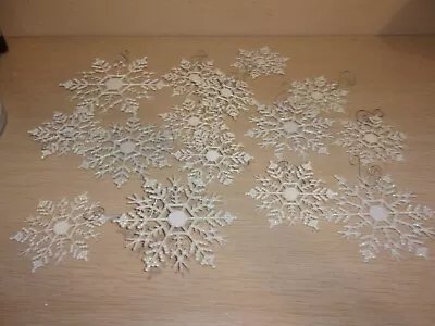 Set Of 15 Vintage Plastic Snowflakes Different Sizes With Hooks • $9.99