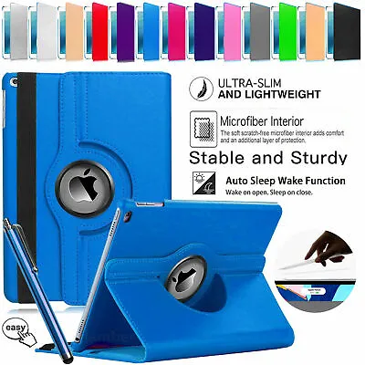 Case For Apple IPad 9th 8th 7th Generation 10.2 Leather 360 Rotating Stand Cover • £5.99
