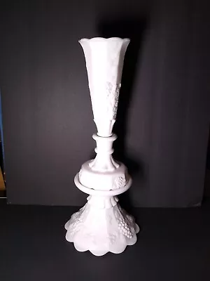 Westmoreland Paneled Grapevine Milk Glass 3 Piece Epergne 16  Vintage Rare -di • $60