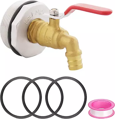 2  Drum Faucet For 55 Gallon Drum3/4 Inch Brass Rain Barrel Spigot EPDM Gasket • $24.86