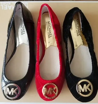 Michael KORS FULTON CLASSIC QUILTED MK LOGO HIDDEN BALLERINA FLATS I LOVE SHOES • $29