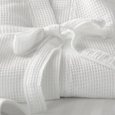 Unisex Hotel Spa Waffle Bath Robe 100% Cotton Nightwear Dressing Gowns Bathrobe • £13.88