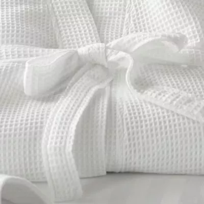 Unisex Hotel Spas Waffle Bath Robe 100% Cotton Nightwear Dressing Gown Bathrobes • £4.95