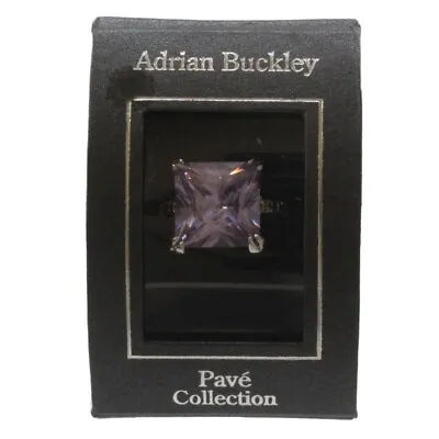 £13.99 • Buy Adrian Buckley Silver Ring Pave Collection Square Ladies Jewellery Large Size