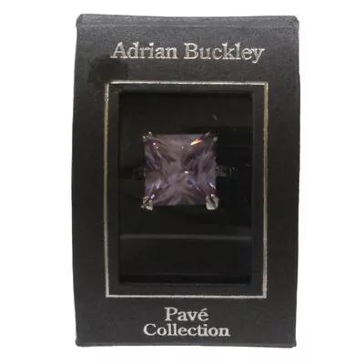 £13.99 • Buy Adrian Buckley Silver Ring Pave Collection Square Ladies Jewellery Large Size