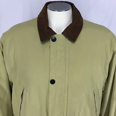 Vintage Mens Sz L Car Coat Nautica Jacket Leather Collar Lined Insulated • $59.95