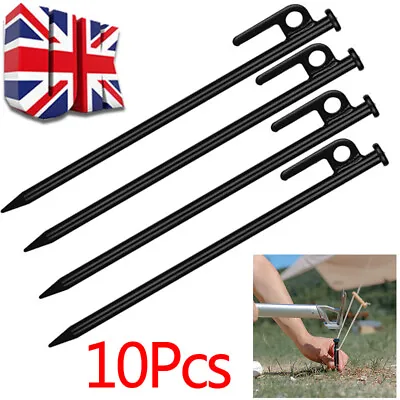 10PC 30cm Long Heavy Duty Gazebo Tent Pegs Commercial Grade Steel Marquee Stakes • £9.88