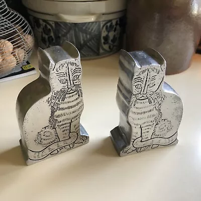 Wilton Armetale Pewter Metal Cat Bookends Pennsylvania • $72