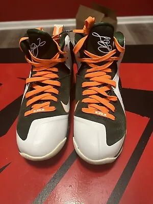 [469764-102] Mens Nike LeBron 9 'Miami Hurricanes'- SIZE 7.5 (PRE-OWNED) • $189.99