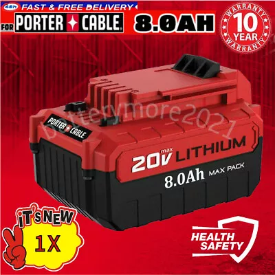 1 NEW 8.0Ah 20 Volt Lithium-Ion Battery For PORTER CABLE 20V Max PCC680L PCC685L • $30.99