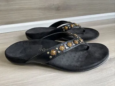 £24.99 • Buy VIONIC Orthaheel Womens Sandals Size 8 Model Floriana Color Black Gold Gems