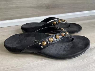 £24.99 • Buy VIONIC Orthaheel Womens Sandals Size 8 Model Floriana Color Black Gold Gems