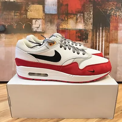 Size 10.5M / 12W - Nike Air Max 1 '87 ID By You White Gym Red Black FJ8893 900 • $125