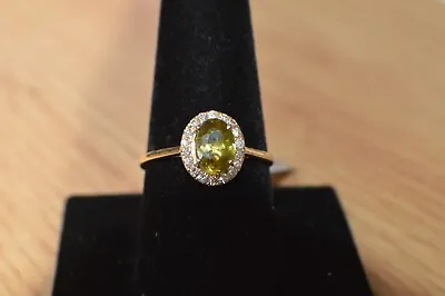 1.80ct Premium Sava Sphene / Diamond Ring 14K Yellow Gold Size 9 ~ Stunning • £627.28