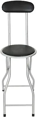 £19.90 • Buy Folding Padded Chair Bar Stool Breakfast Kitchen Garden Party 92cm High Black