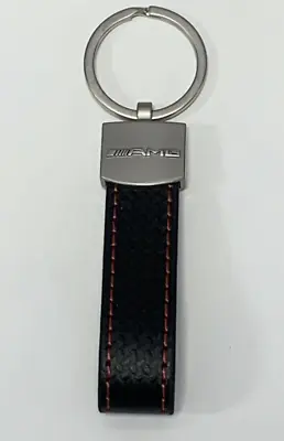 New Benz C63 C55 C43 S65 Chrome Ring Keychain With Red Stitches AMG Racing Sport • $4.99