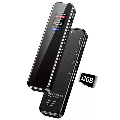 32GB Digital Voice Recorder For Lectures Meetings - Voice Activated Recorder ... • $31.57