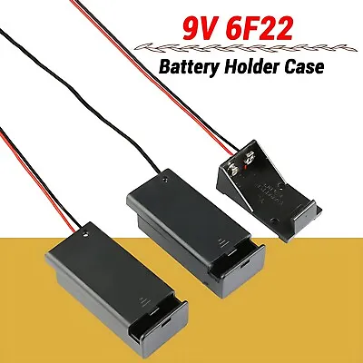 9V PP3 Battery Case Box Holder Connector Enclosed Switch Wires Project • £1.79