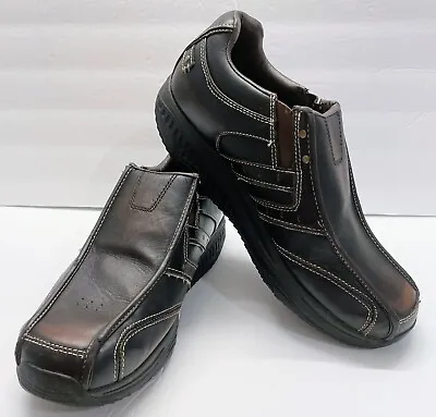 Skechers Shape Ups Mens Strider Slip On Brown Leather Shoes Size 10.5 66501 • $45