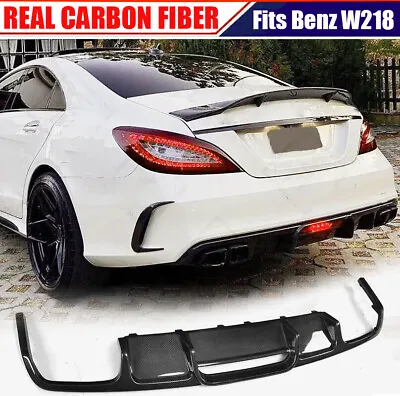 Fits Benz W218 CLS550 CLS63 AMG 12-18 REAL Carbon Rear Bumper Diffuser Spoiler • $350