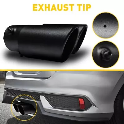 Matte Stainless Steel Racing Resonator Exhaust Muffler Tip Pipe 2.5  Inlet EOR • $19.99