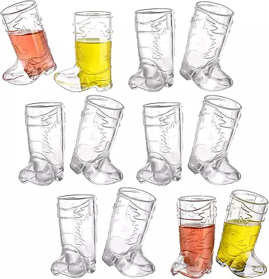 Plastic Mini Cowboy Boot Shot Glasses 1 Oz Reusable Cowboy Boot Cups Western Pla • $20.49