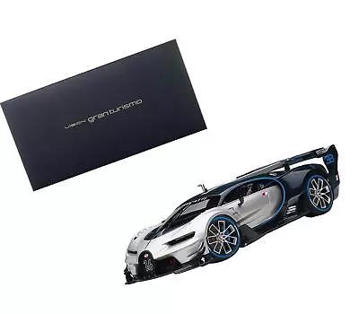 Bugatti Vision Gran Turismo 16 Argent Silver And Blue Carbon Fiber 1/18 Model By • $329.99