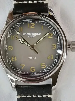 Mysterious Code Men Luxury 40MM Quartz VH-31 Pilot Watch Grey Fade Dial Sapphire • $69