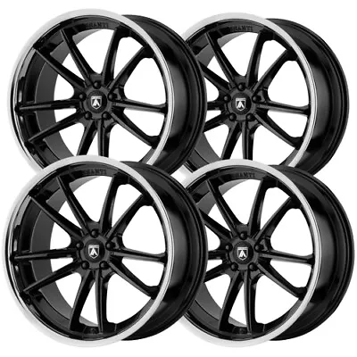 (Set Of 4) Staggered-Asanti ABL-23 Delta 22  5x4.5  Gloss Black Wheels Rims • $2236