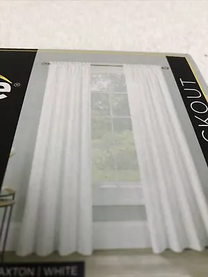 Eclipse Blackout Braxton Thermaback Curtain Panels White 42  Wx63  L • $14.95